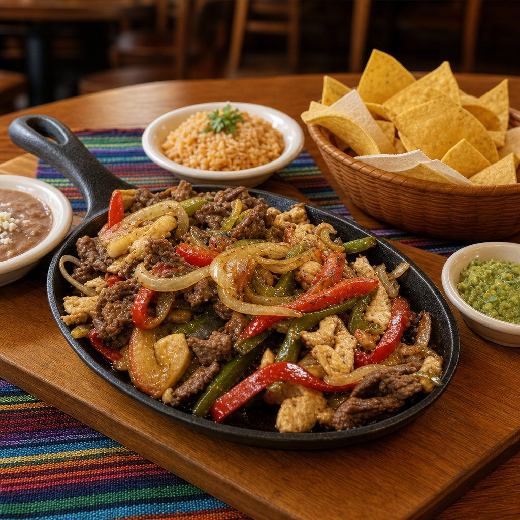 Steak and Chicken Fajitas.