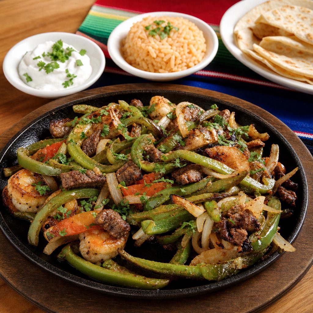 Steak & Shrimp Fajitas.