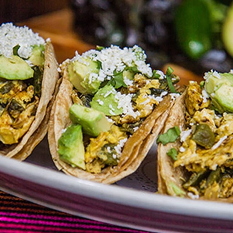 Savor our breakfast tacos